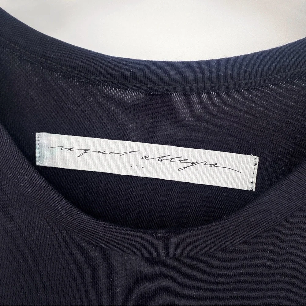 RAQUEL ALLEGRA | Lambskin & Silk Contrast Shift Dress in Black | M - Picture 10 of 13